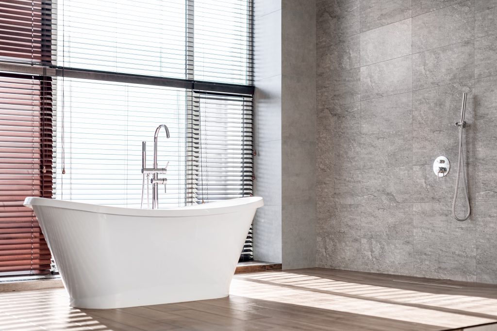 luxury bathroom interior in minimalistic style