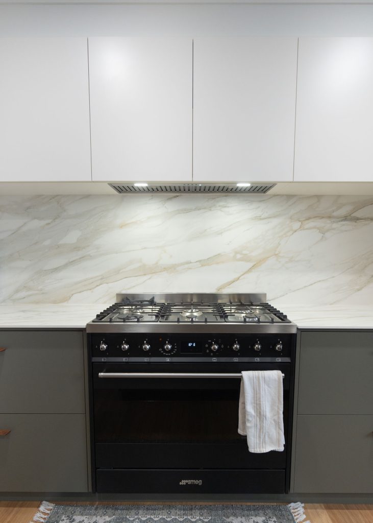 modern grey marble island kitchen 3